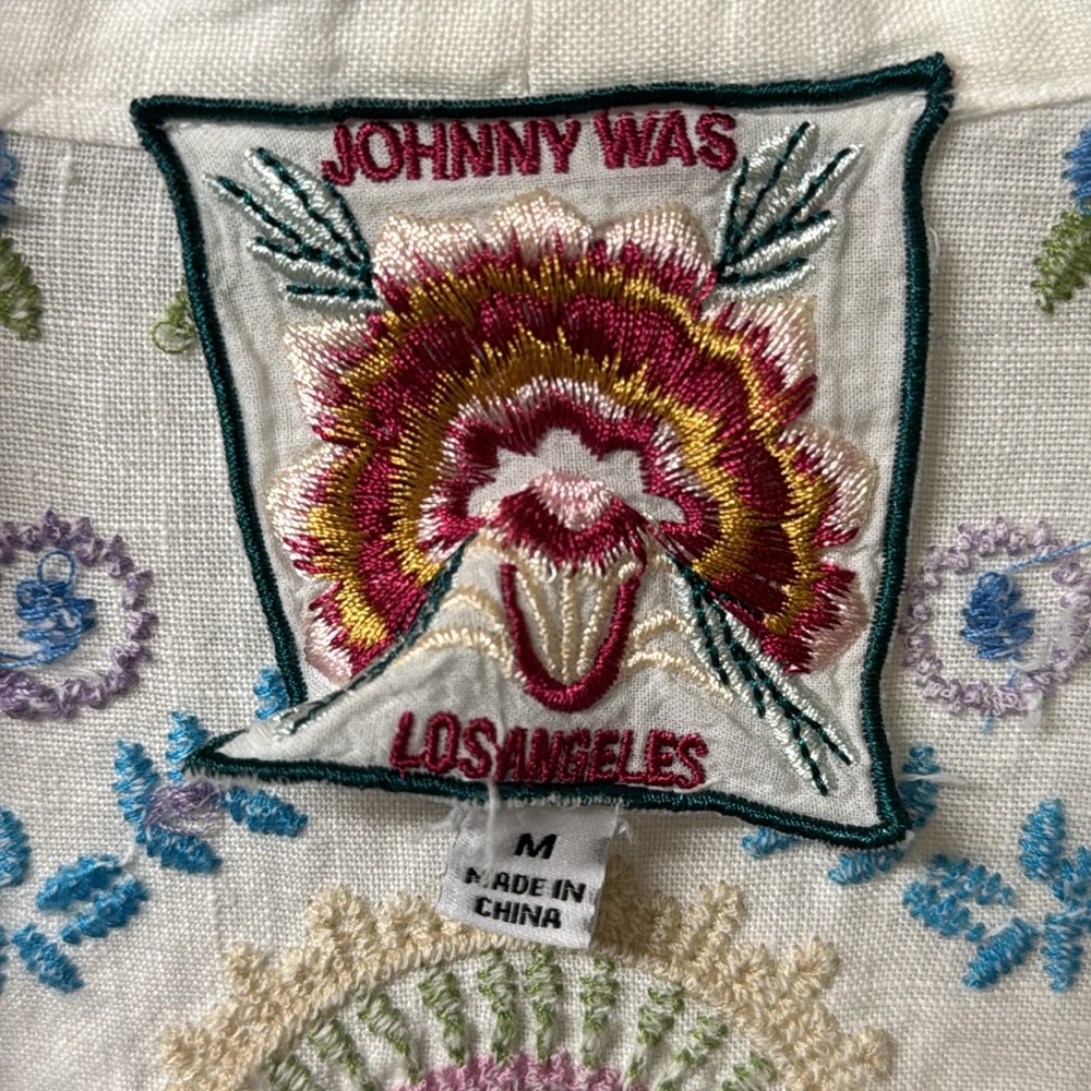 Johnny Was linen short kimono - Picture 3 of 5